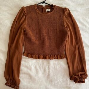 Aritzia Burnt Orange Blouse